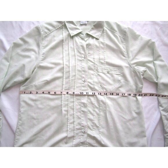 Women Exofficio Long Sleeve Polyester Button Semi See Through Blouse Sz L (WB88) - Picture 4 of 10
